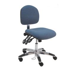 Fabric ESD Chair Desk H and Aluminum Base, 17"-22" H  Three Lever Control